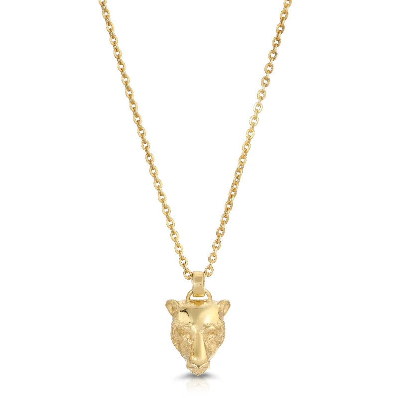 Gold Lioness Charm Necklace