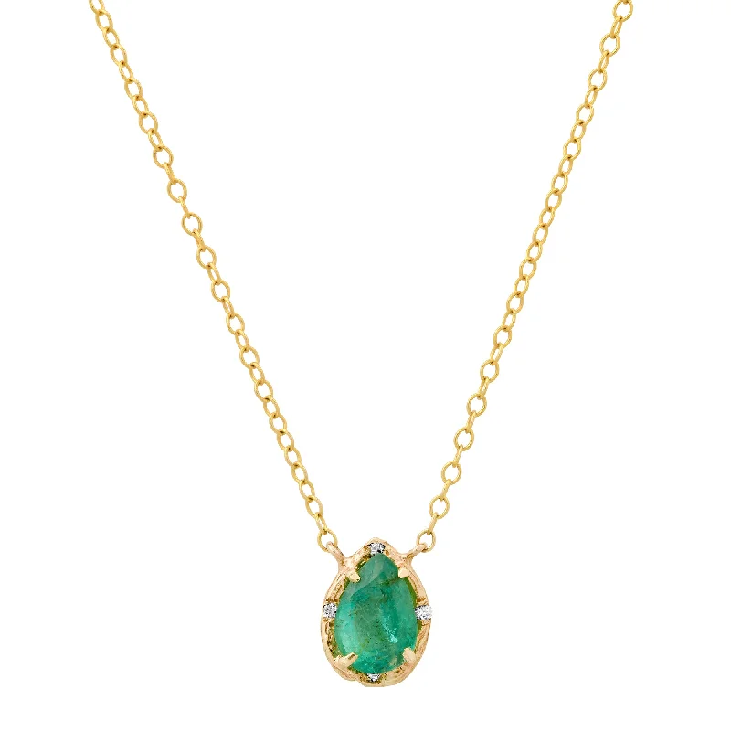 Small Emerald Pear Necklace