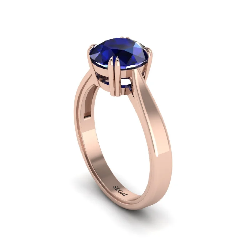 Ladies engagement rings store locations-Sapphire 14K Gold Solitaire Engagement Ring - Allie No. 14