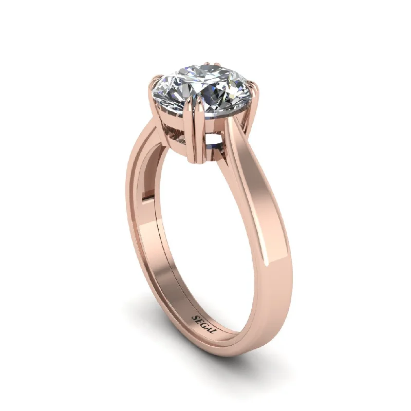 Ladies engagement rings colorful stones-Diamond 14K Gold Solitaire Engagement Ring - Allie No. 2