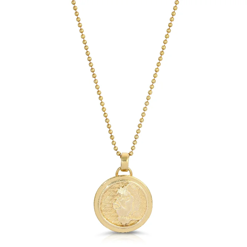 Lioness Coin Necklace, Medium