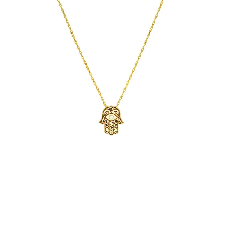 Diamond Hamsa Necklace