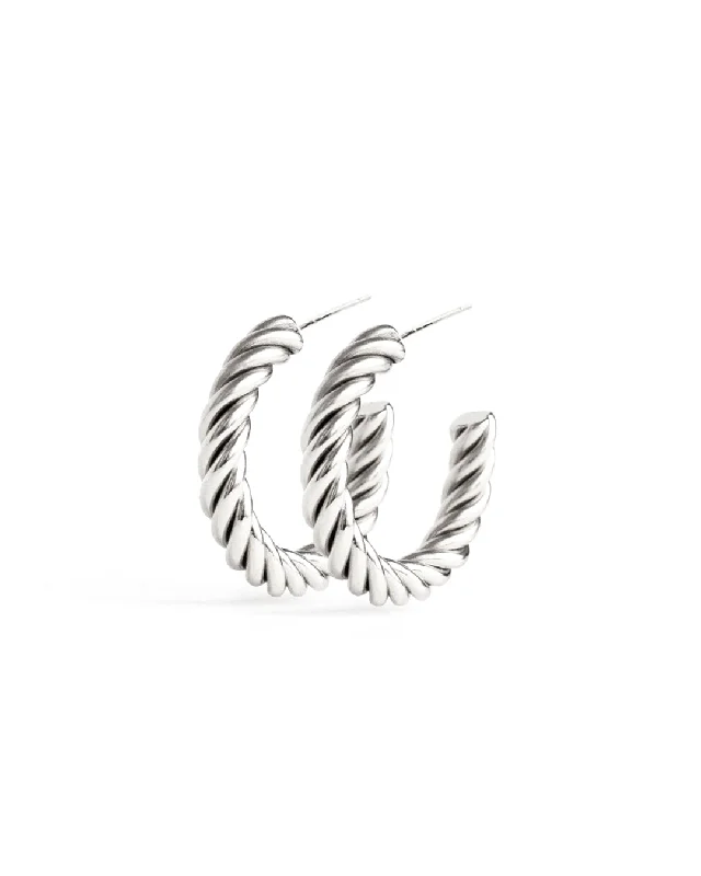 Ladies rings group styles-Spin Silver Earrings