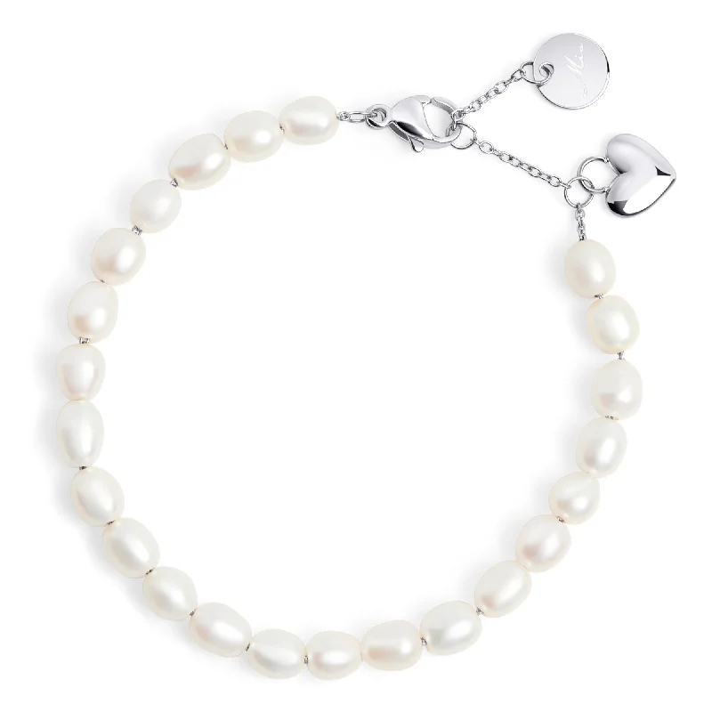 Ladies bracelets natural stones-Papaya Pearl Bracelet