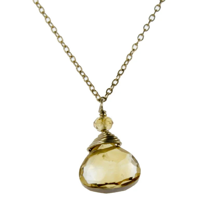 Citrine One Drop Necklace