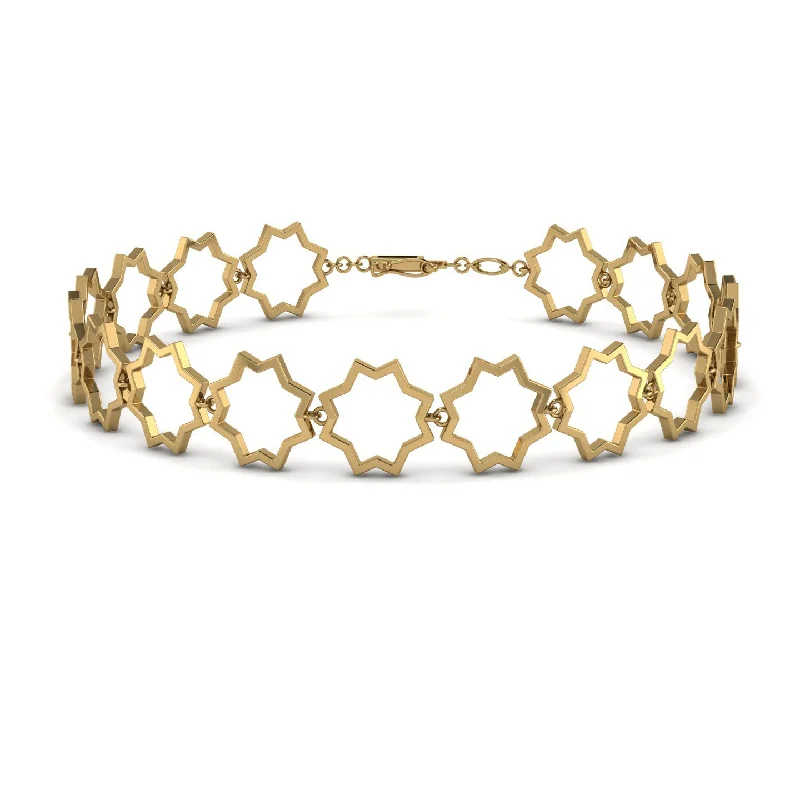 Ladies bracelets elegant looks-Open Star Gold Bracelet - Lara No. 1